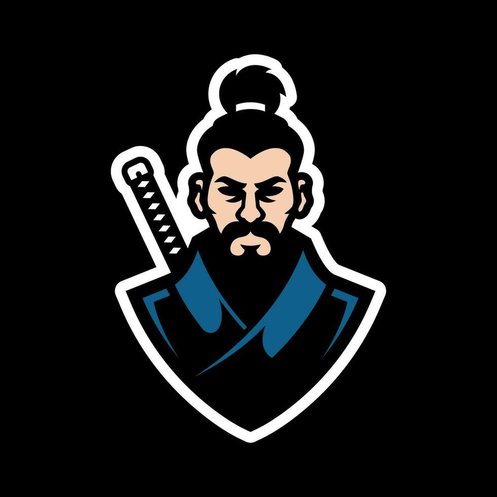 japanisch Ninja Vorlage Maskottchen Logo vektor