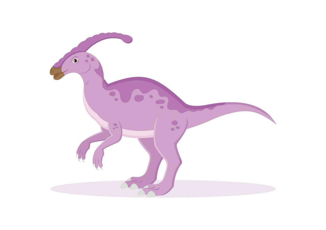 parasaurolophus dinosaurie tecknad serie karaktär vektor illustration