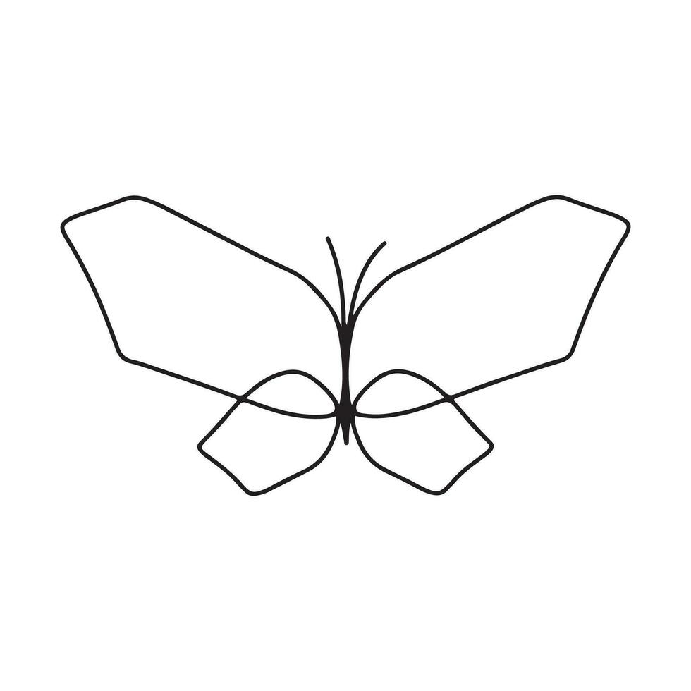 Schmetterling Linie Kunst. einfach minimal Schmetterling Linie tätowieren Symbol Logo vektor