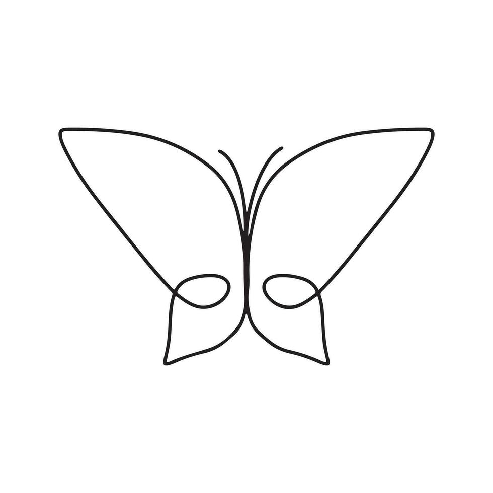 Schmetterling Linie Kunst. einfach minimal Schmetterling Linie tätowieren Symbol Logo vektor