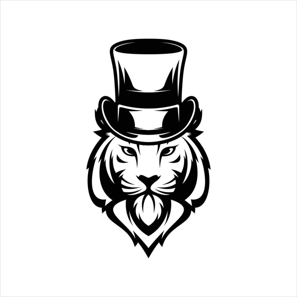 tiger tophat översikt vektor