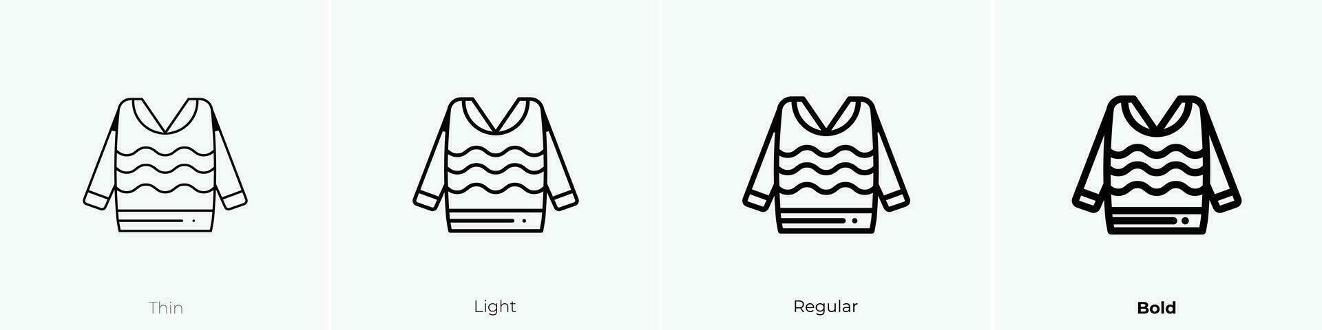 Sweatshirt Symbol. dünn, Licht, regulär und Fett gedruckt Stil Design isoliert auf Weiß Hintergrund vektor