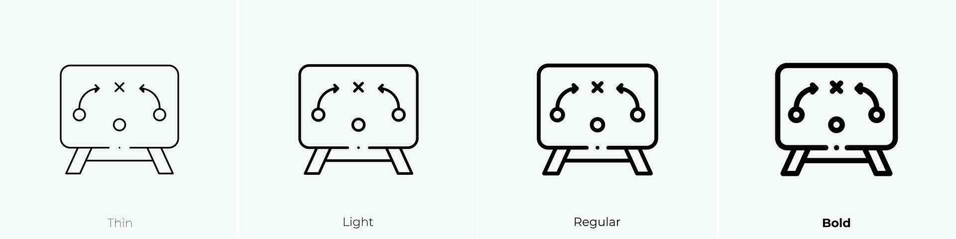 Strategie Symbol. dünn, Licht, regulär und Fett gedruckt Stil Design isoliert auf Weiß Hintergrund vektor