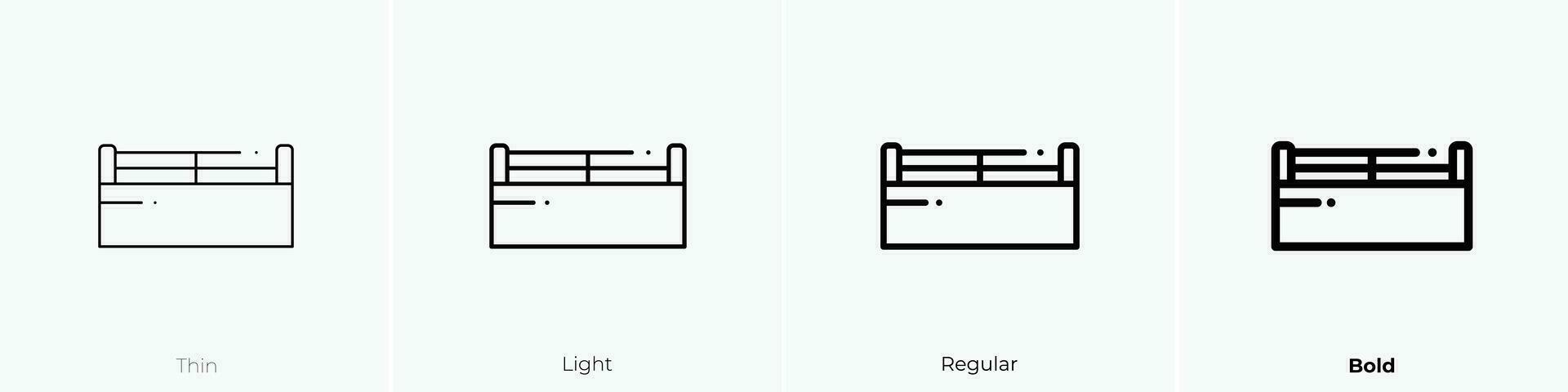 Tatami Symbol. dünn, Licht, regulär und Fett gedruckt Stil Design isoliert auf Weiß Hintergrund vektor