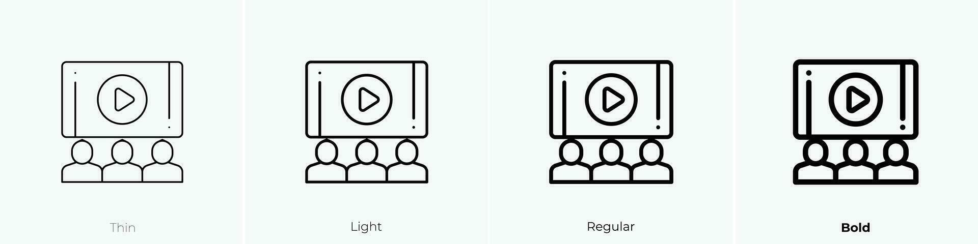 Studenten Symbol. dünn, Licht, regulär und Fett gedruckt Stil Design isoliert auf Weiß Hintergrund vektor