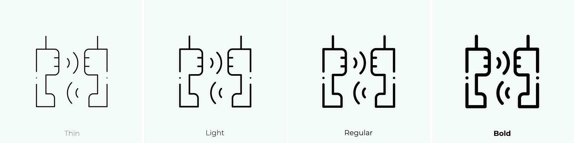 sich unterhalten Symbol. dünn, Licht, regulär und Fett gedruckt Stil Design isoliert auf Weiß Hintergrund vektor