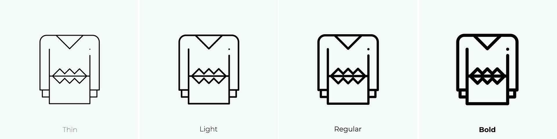 Sweatshirt Symbol. dünn, Licht, regulär und Fett gedruckt Stil Design isoliert auf Weiß Hintergrund vektor