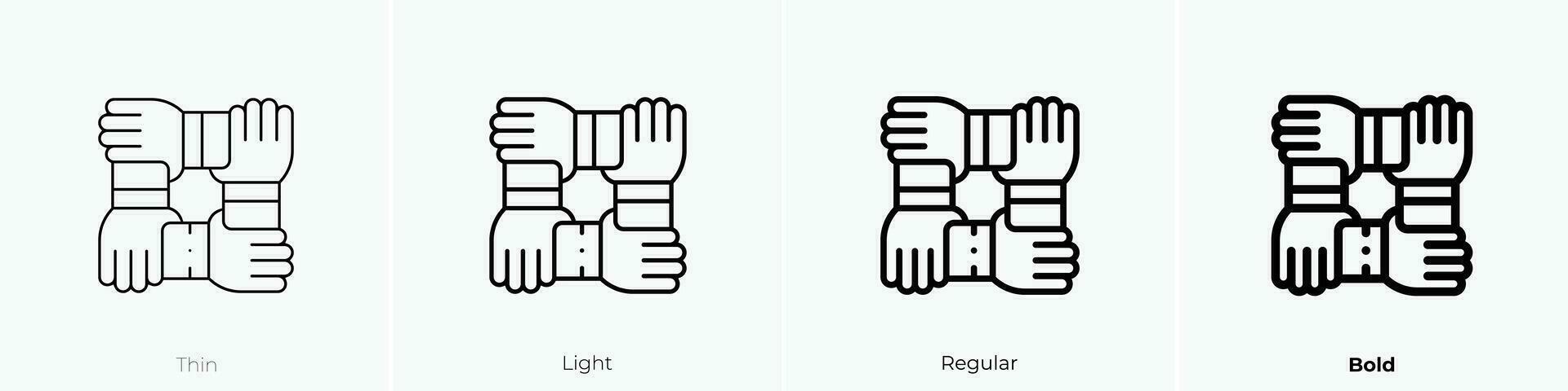 Unterstützung Symbol. dünn, Licht, regulär und Fett gedruckt Stil Design isoliert auf Weiß Hintergrund vektor