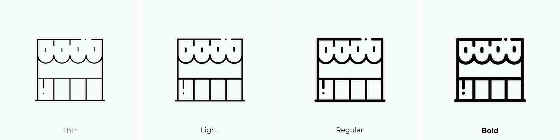 Stand Symbol. dünn, Licht, regulär und Fett gedruckt Stil Design isoliert auf Weiß Hintergrund vektor