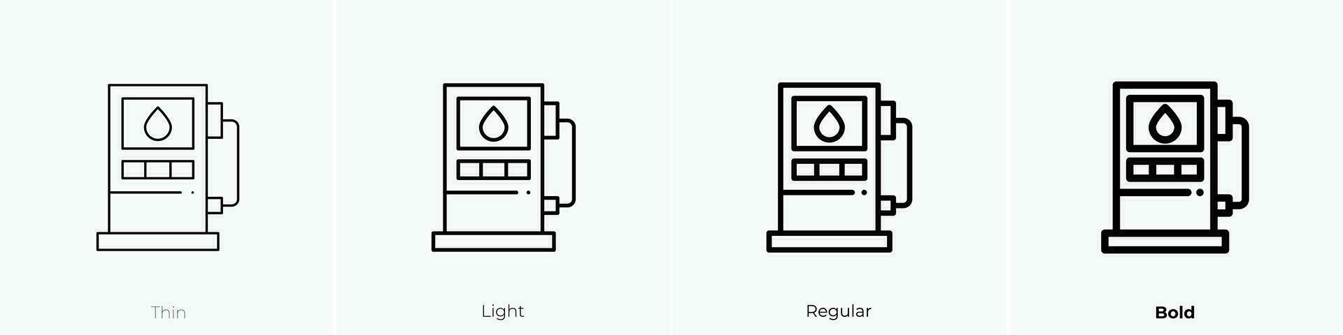 Bahnhof Symbol. dünn, Licht, regulär und Fett gedruckt Stil Design isoliert auf Weiß Hintergrund vektor