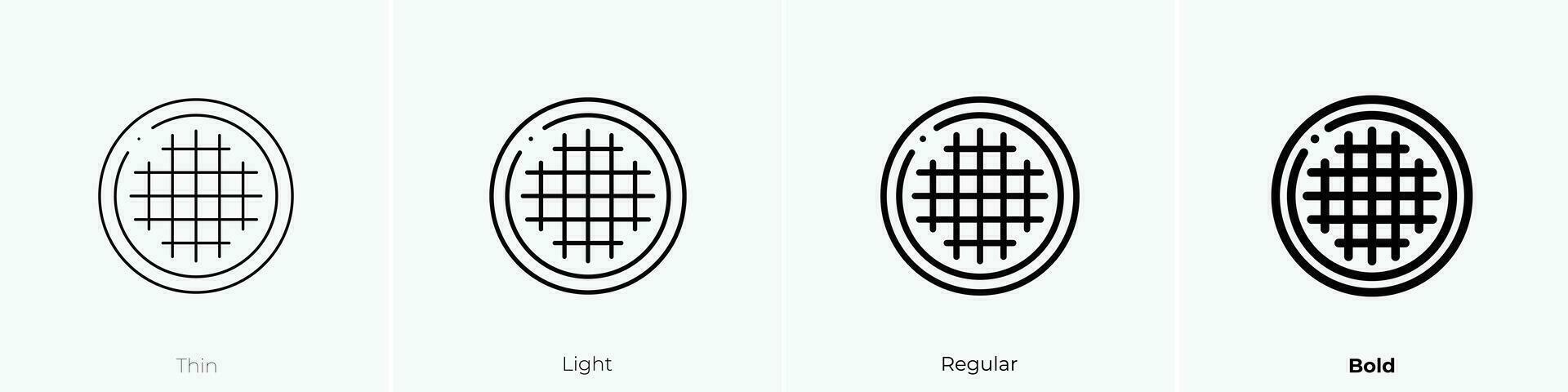 Stroopwafel Symbol. dünn, Licht, regulär und Fett gedruckt Stil Design isoliert auf Weiß Hintergrund vektor