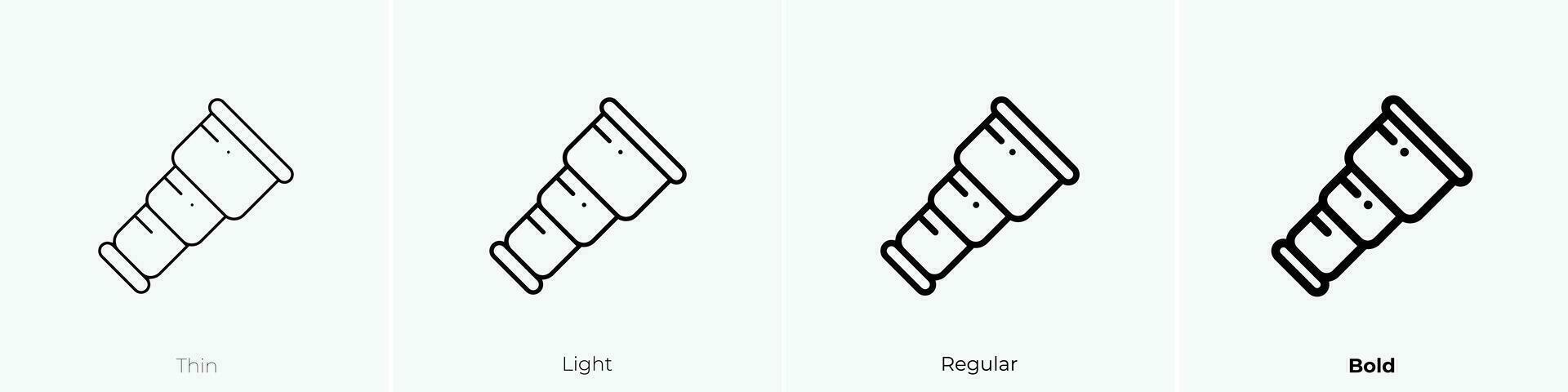 Fernglas Symbol. dünn, Licht, regulär und Fett gedruckt Stil Design isoliert auf Weiß Hintergrund vektor