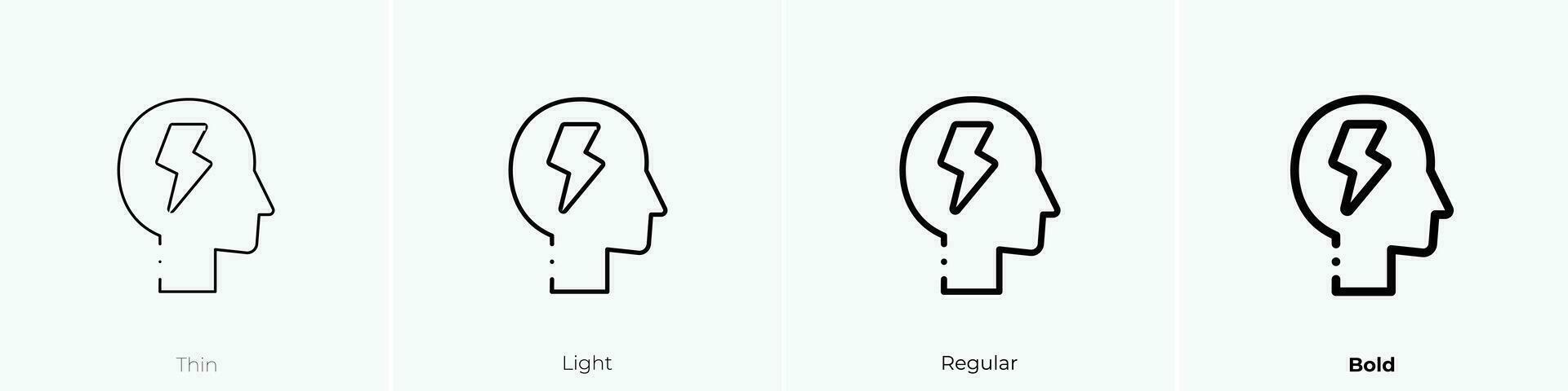 Stress Symbol. dünn, Licht, regulär und Fett gedruckt Stil Design isoliert auf Weiß Hintergrund vektor