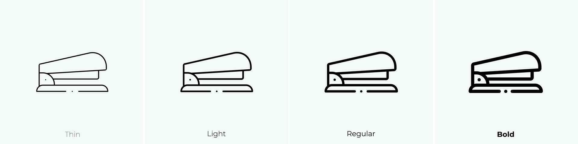 Hefter Symbol. dünn, Licht, regulär und Fett gedruckt Stil Design isoliert auf Weiß Hintergrund vektor