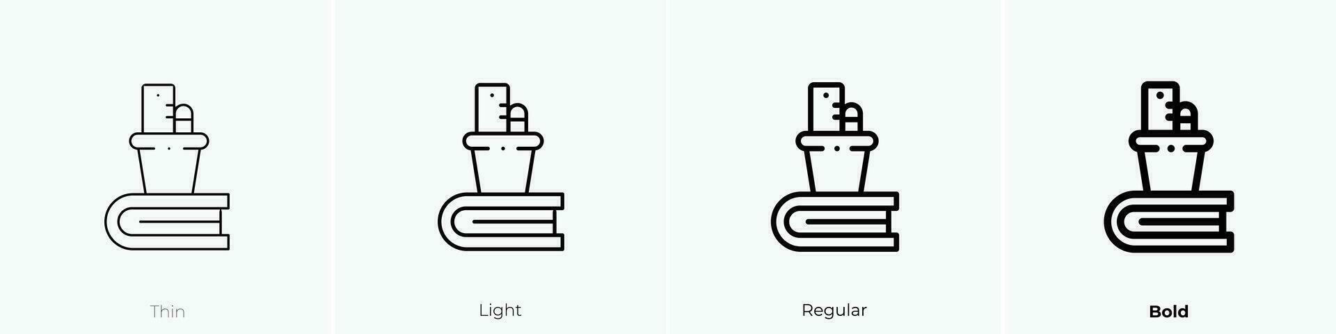 Schreibwaren Symbol. dünn, Licht, regulär und Fett gedruckt Stil Design isoliert auf Weiß Hintergrund vektor