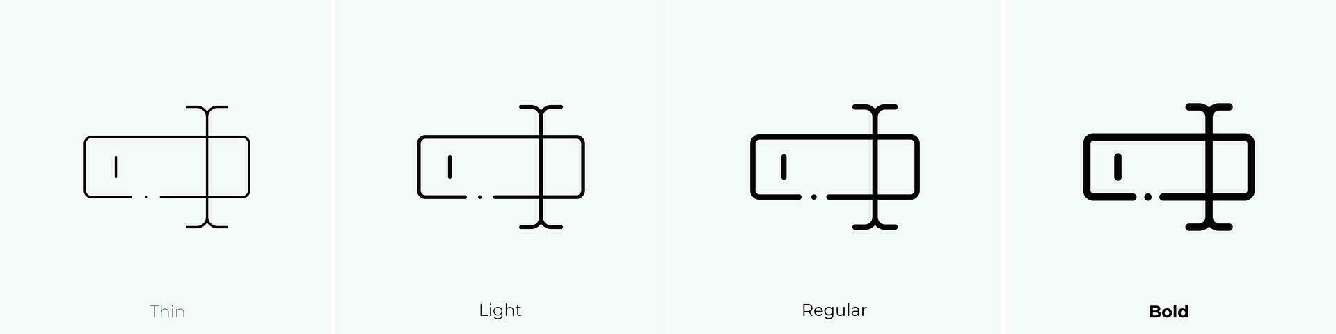 Tab Symbol. dünn, Licht, regulär und Fett gedruckt Stil Design isoliert auf Weiß Hintergrund vektor