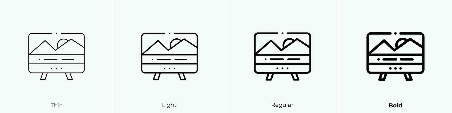 Untertitel Symbol. dünn, Licht, regulär und Fett gedruckt Stil Design isoliert auf Weiß Hintergrund vektor