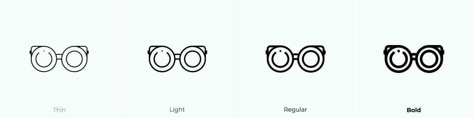 Sonnenbrille Symbol. dünn, Licht, regulär und Fett gedruckt Stil Design isoliert auf Weiß Hintergrund vektor
