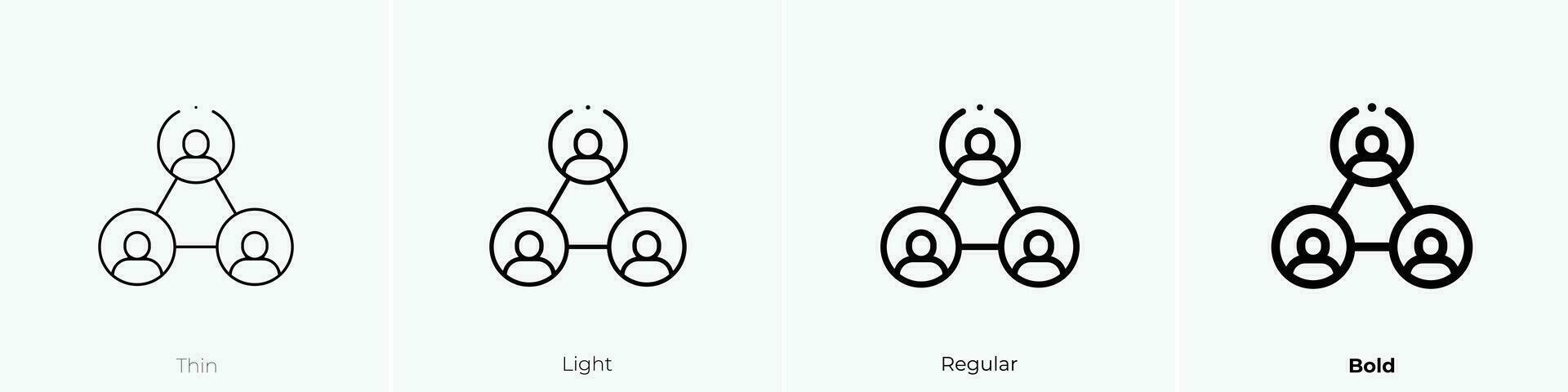 Mannschaft Symbol. dünn, Licht, regulär und Fett gedruckt Stil Design isoliert auf Weiß Hintergrund vektor