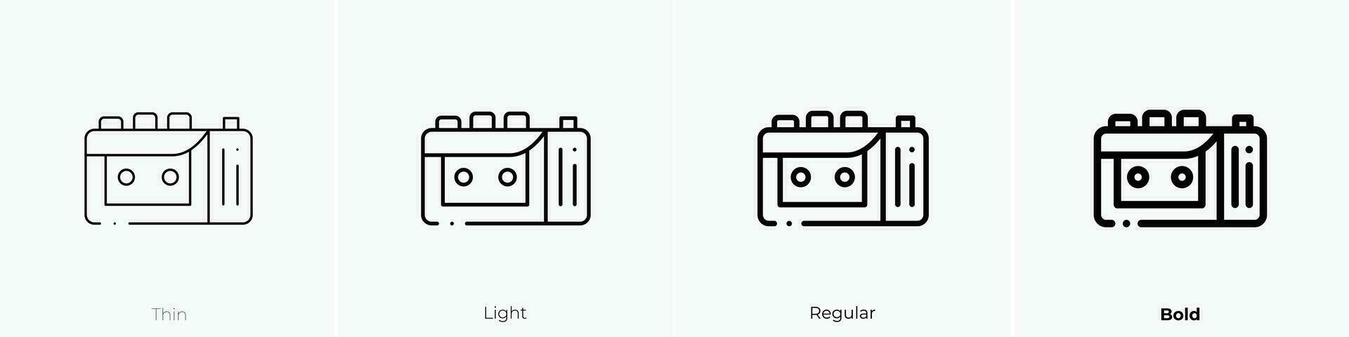 Band Recorder Symbol. dünn, Licht, regulär und Fett gedruckt Stil Design isoliert auf Weiß Hintergrund vektor