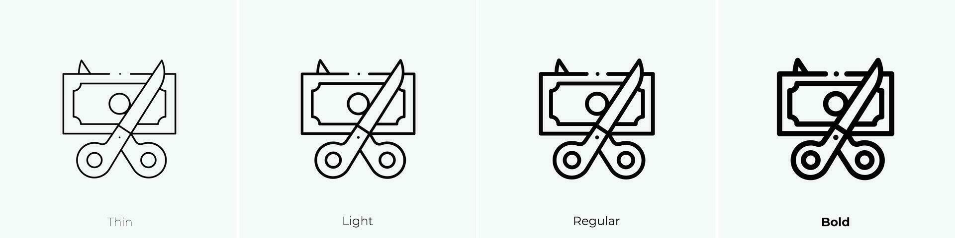 Steuern Symbol. dünn, Licht, regulär und Fett gedruckt Stil Design isoliert auf Weiß Hintergrund vektor