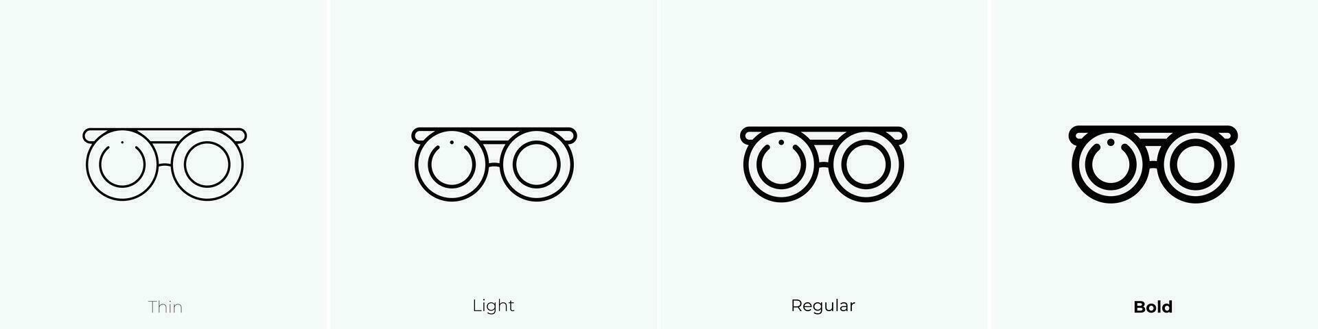 solglasögon ikon. tunn, ljus, regelbunden och djärv stil design isolerat på vit bakgrund vektor