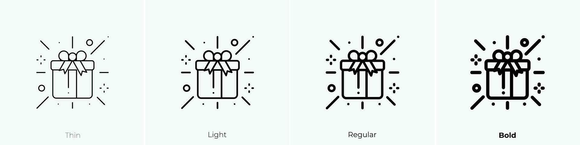 Überraschung Symbol. dünn, Licht, regulär und Fett gedruckt Stil Design isoliert auf Weiß Hintergrund vektor