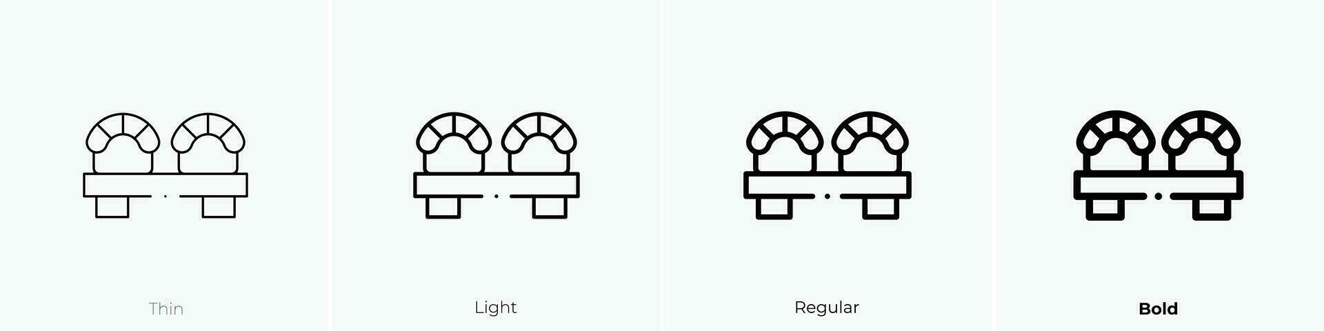Sushi Symbol. dünn, Licht, regulär und Fett gedruckt Stil Design isoliert auf Weiß Hintergrund vektor