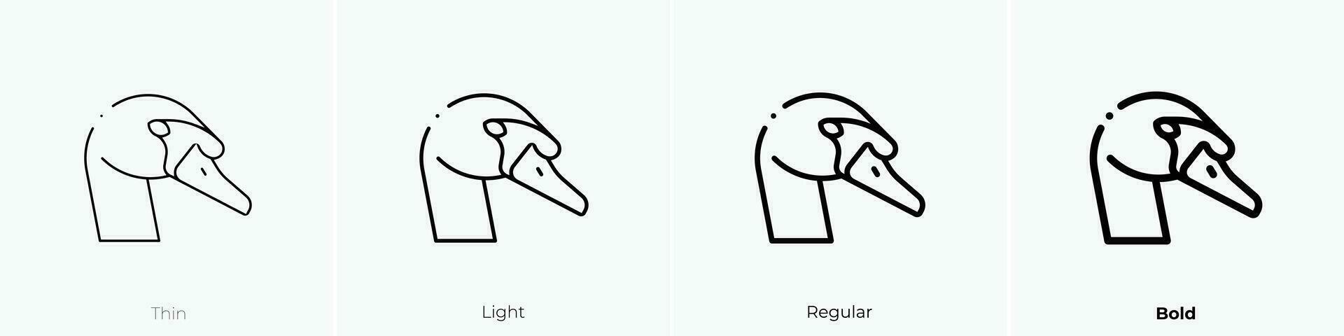 Schwan Symbol. dünn, Licht, regulär und Fett gedruckt Stil Design isoliert auf Weiß Hintergrund vektor