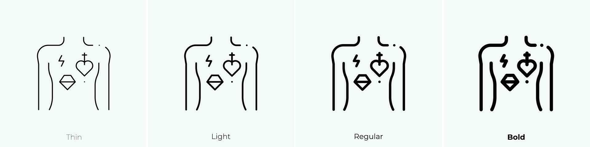 tätowieren Symbol. dünn, Licht, regulär und Fett gedruckt Stil Design isoliert auf Weiß Hintergrund vektor