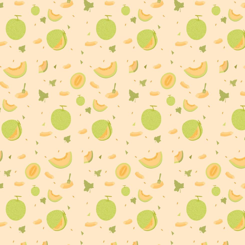 melon frukt sömlösa mönster vektor
