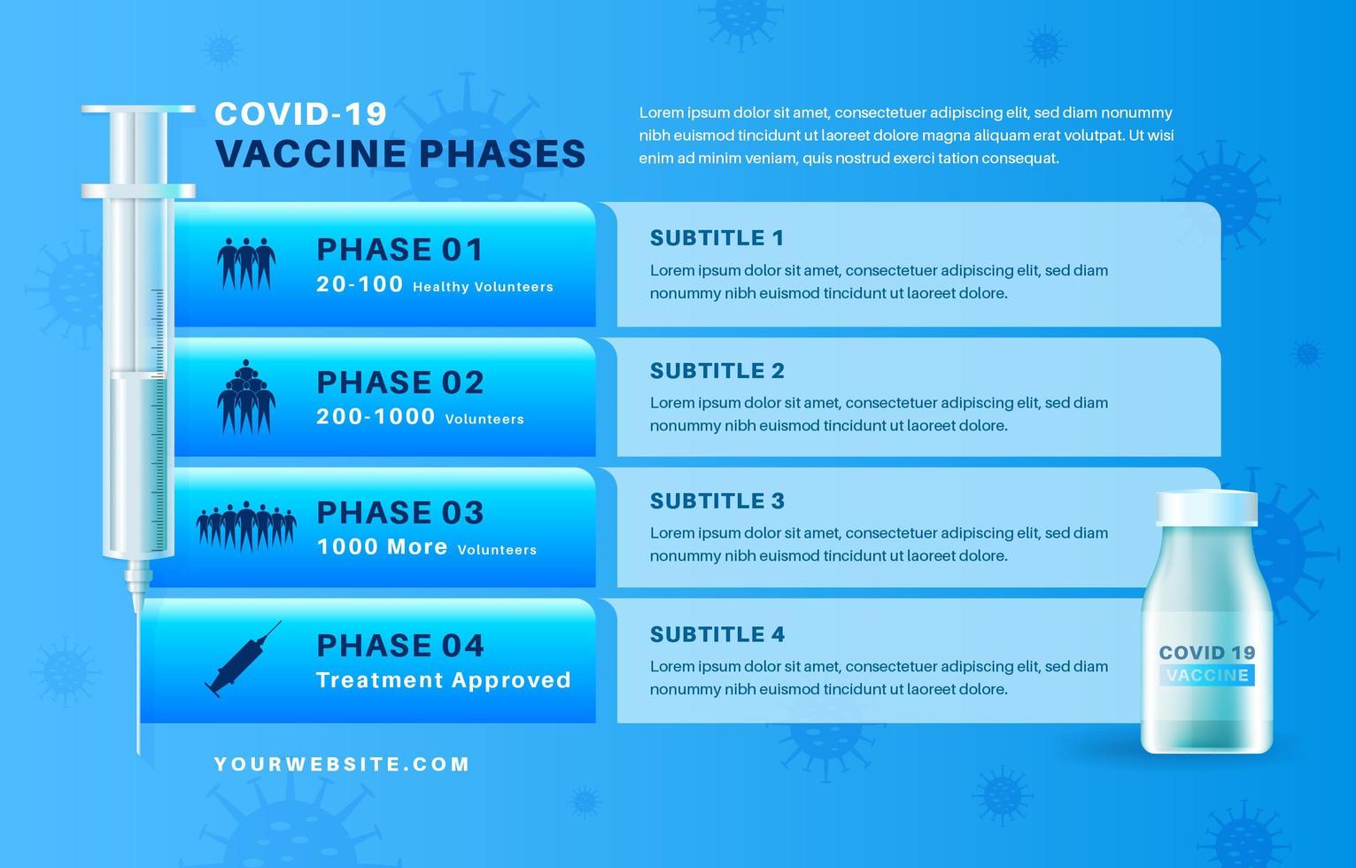 covid-19-vaccin infografiskt vektor