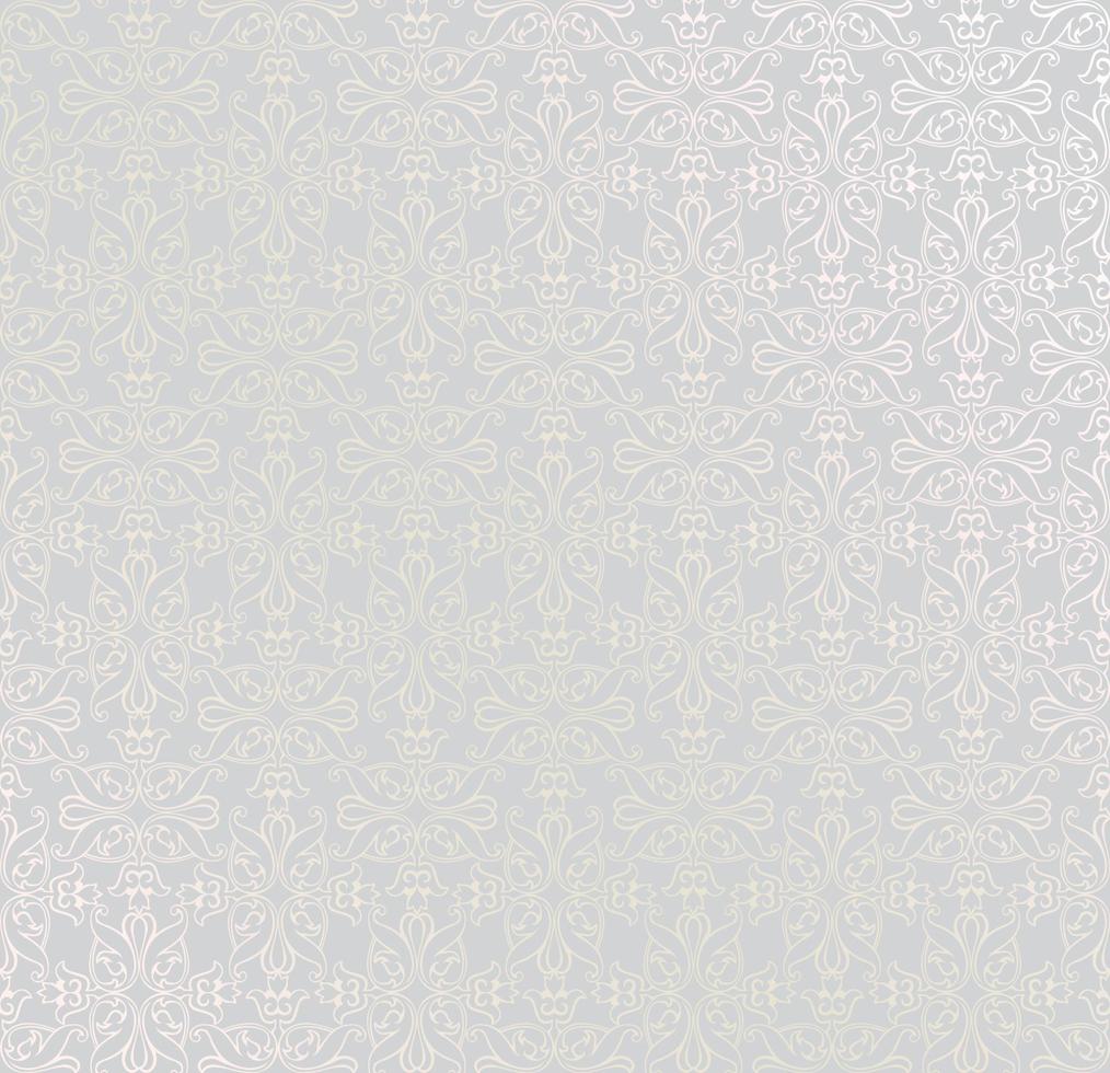 Blumenmuster. nahtloser orientalischer Arabeskenstoff dekorativer Hintergrund. gekacheltes Ornament mit fantastischen Blumen der Linienkunst im arabischen Damaststil. vektor
