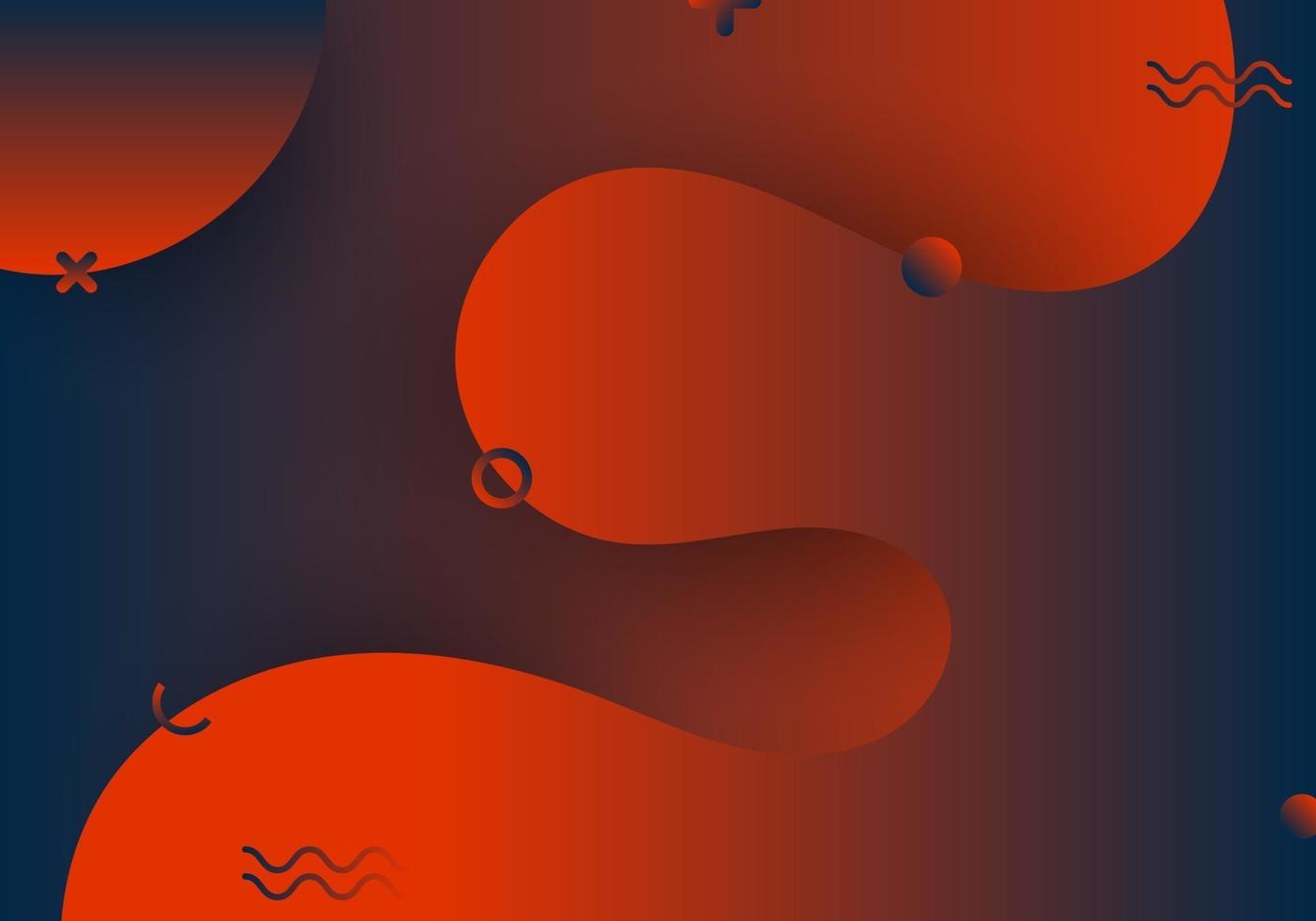 abstrakt 3d dynamisk vätska röd och blå lutning form bakgrund med geometriska element vektor