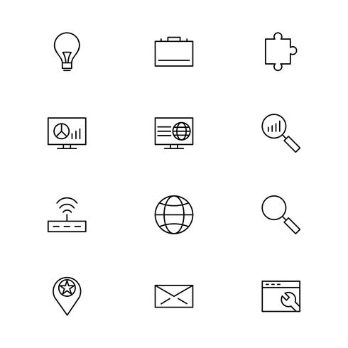 Satz von Vector SEO Search Engine Optimization Icons