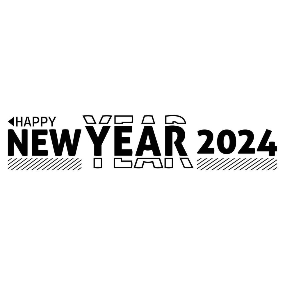 Lycklig ny år typografi design 2024 vektor