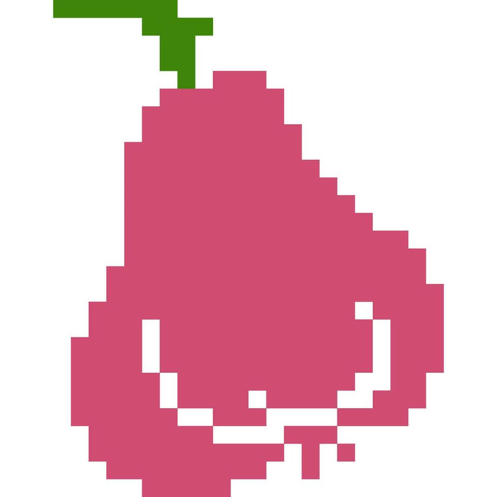 Rose Apfel Karikatur Symbol im Pixel Stil vektor