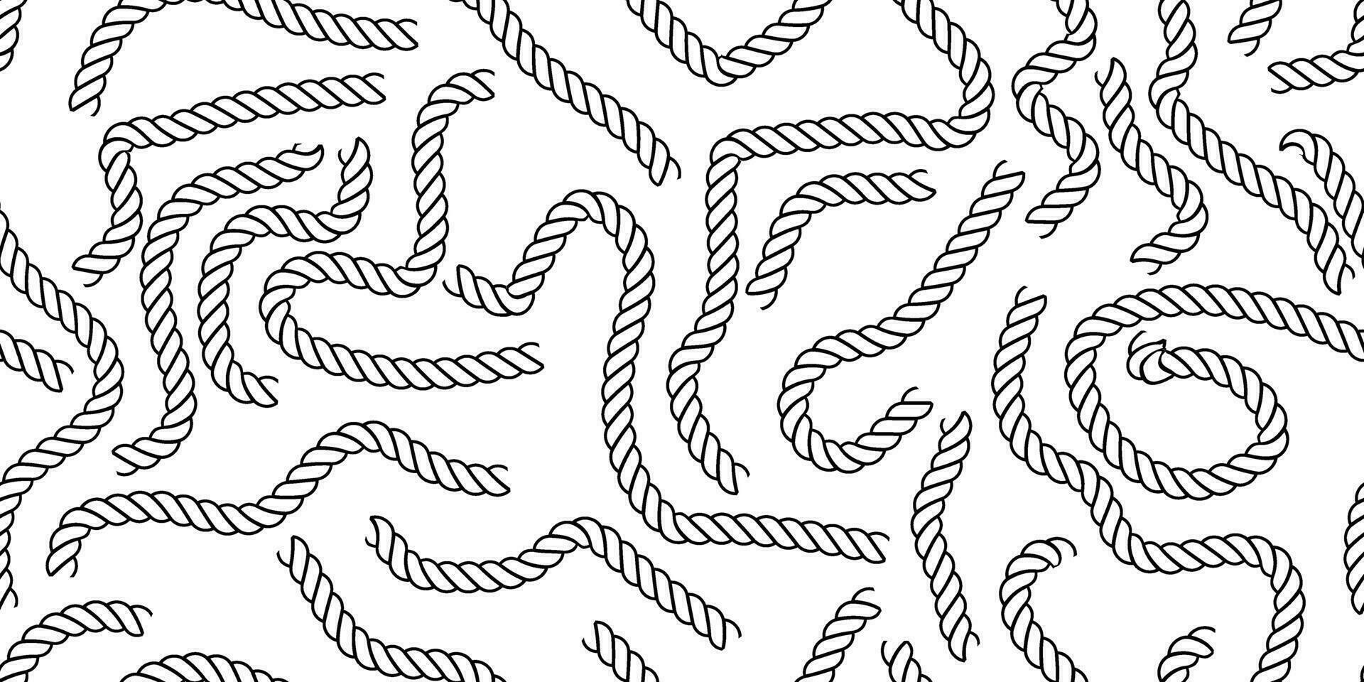 schwarz Weiß Seil nahtlos Muster vektor