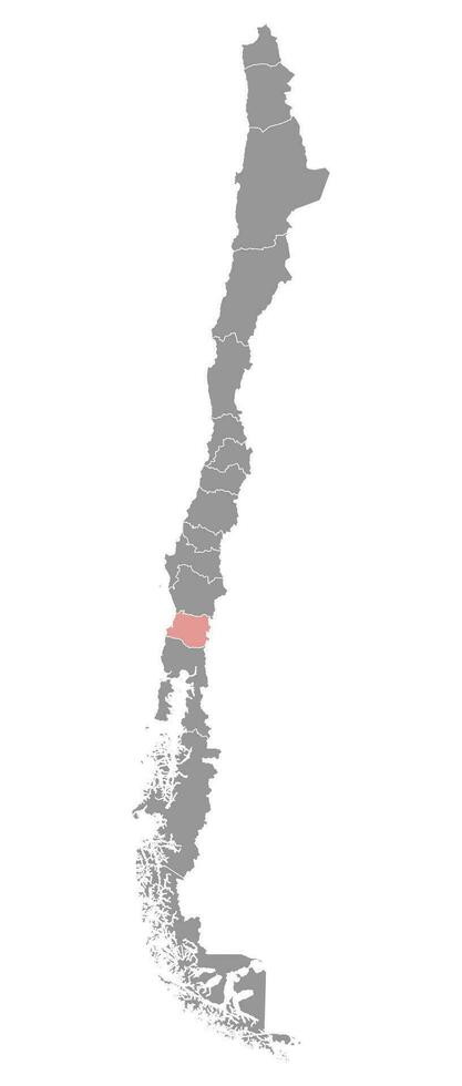 los rios område Karta, administrativ division av Chile. vektor