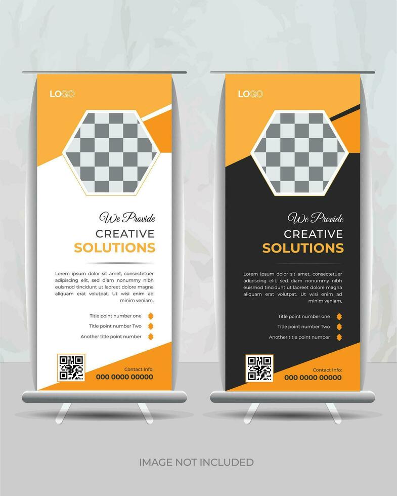 kreatives Roll-up-Banner-Design vektor