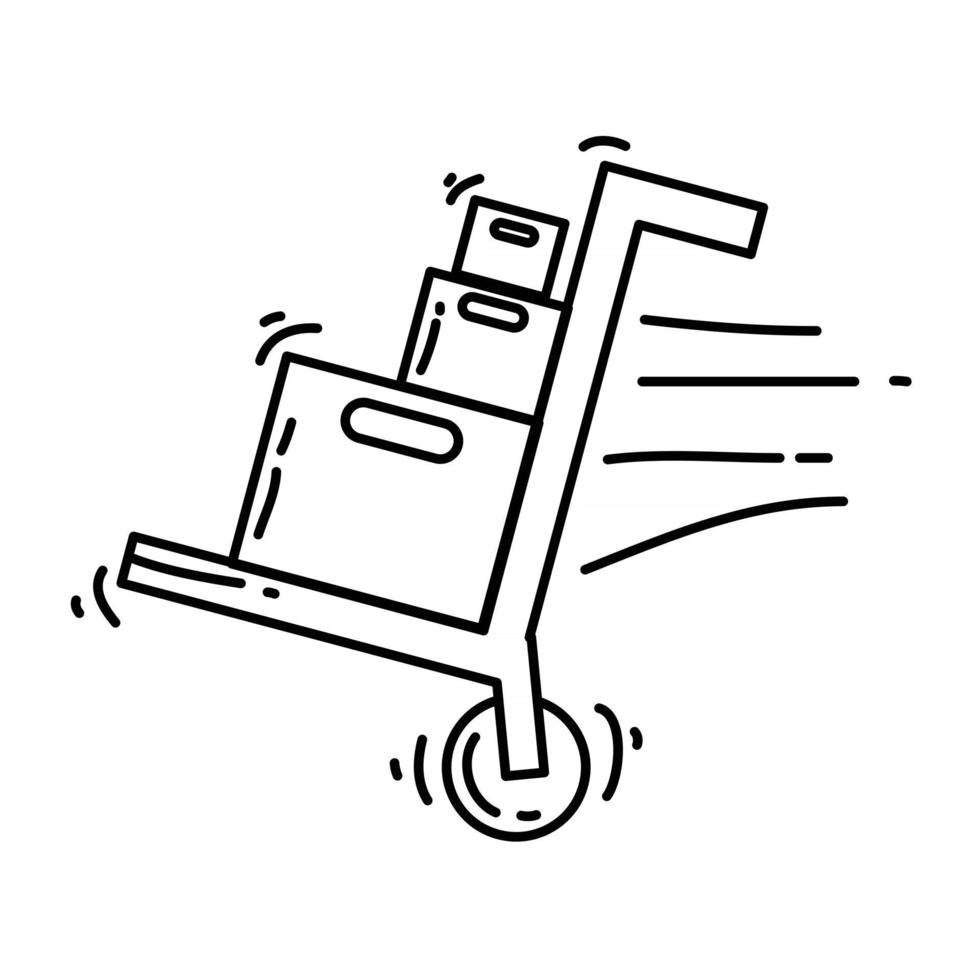 E-Commerce-Versand. handgezeichnete Icon-Set, Umriss schwarz, Doodle-Symbol, Vektor-Symbol vektor
