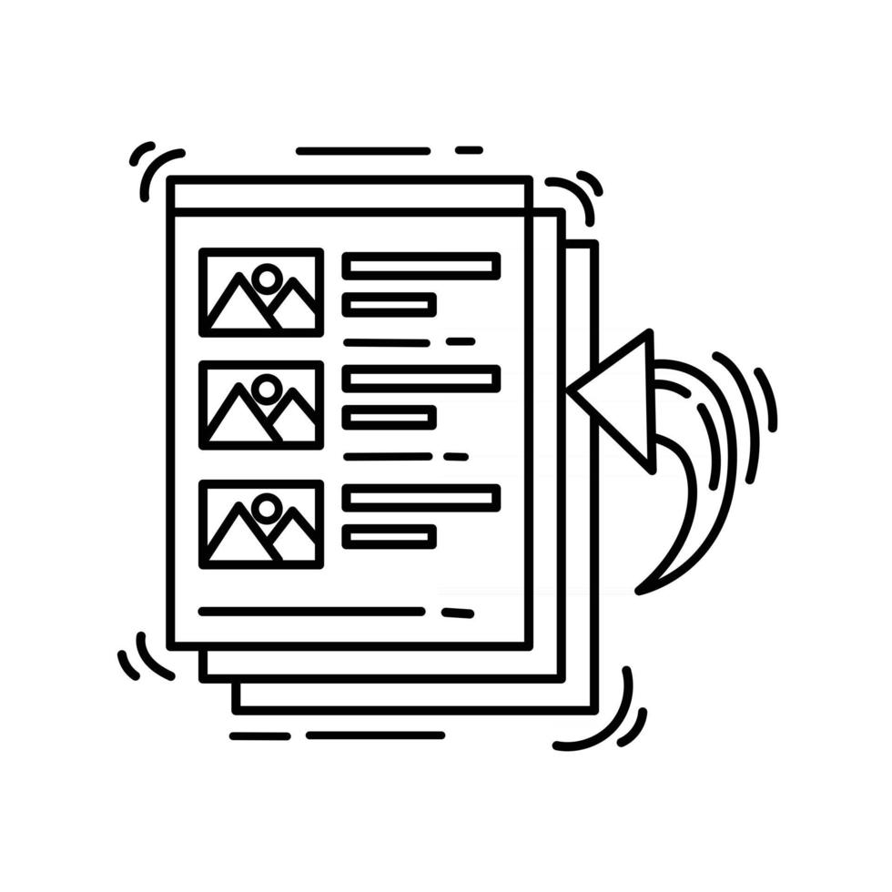 Symbol für den E-Commerce-Katalog. handgezeichnete Icon-Set, Umriss schwarz, Doodle-Symbol, Vektor-Symbol vektor