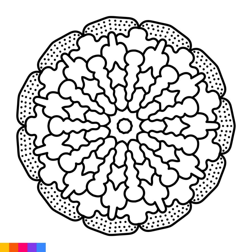 mandala konst för färg bok. rena dekorativ runda prydnad. orientalisk mönster, vektor illustration färg bok sida. cirkulär mönster i form av mandala för henna, mehndi, tatuering, dekoration.