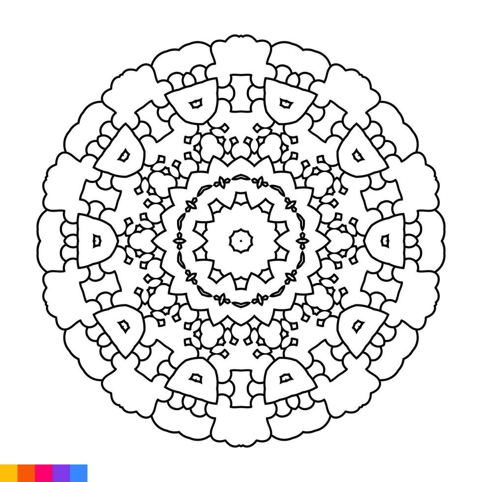 mandala konst för färg bok. rena dekorativ runda prydnad. orientalisk mönster, vektor illustration färg bok sida. cirkulär mönster i form av mandala för henna, mehndi, tatuering, dekoration.