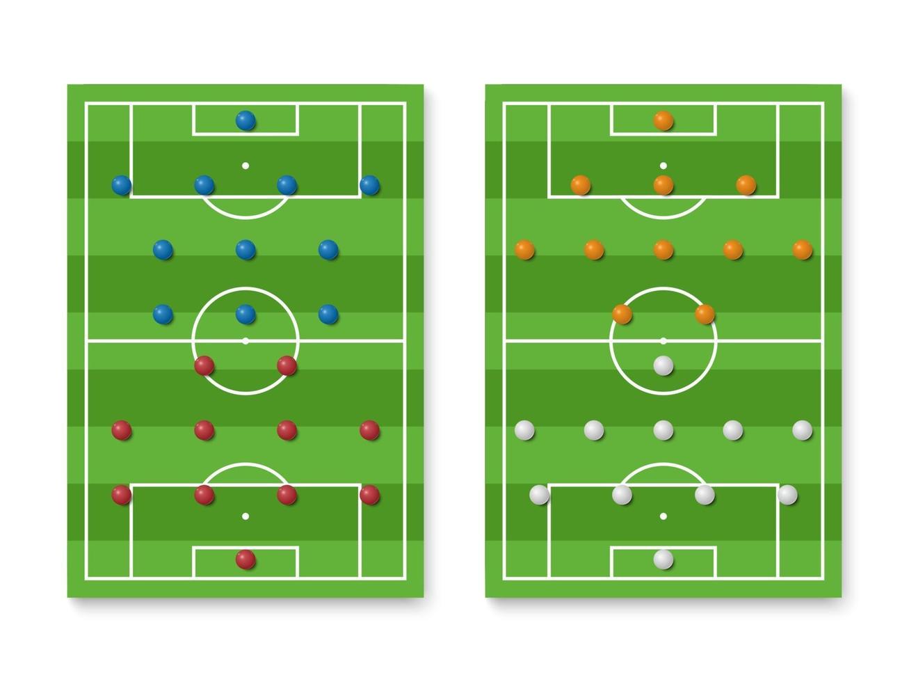 Fußballaufstellung und Taktik auf dem Feld, Vektorillustration vector