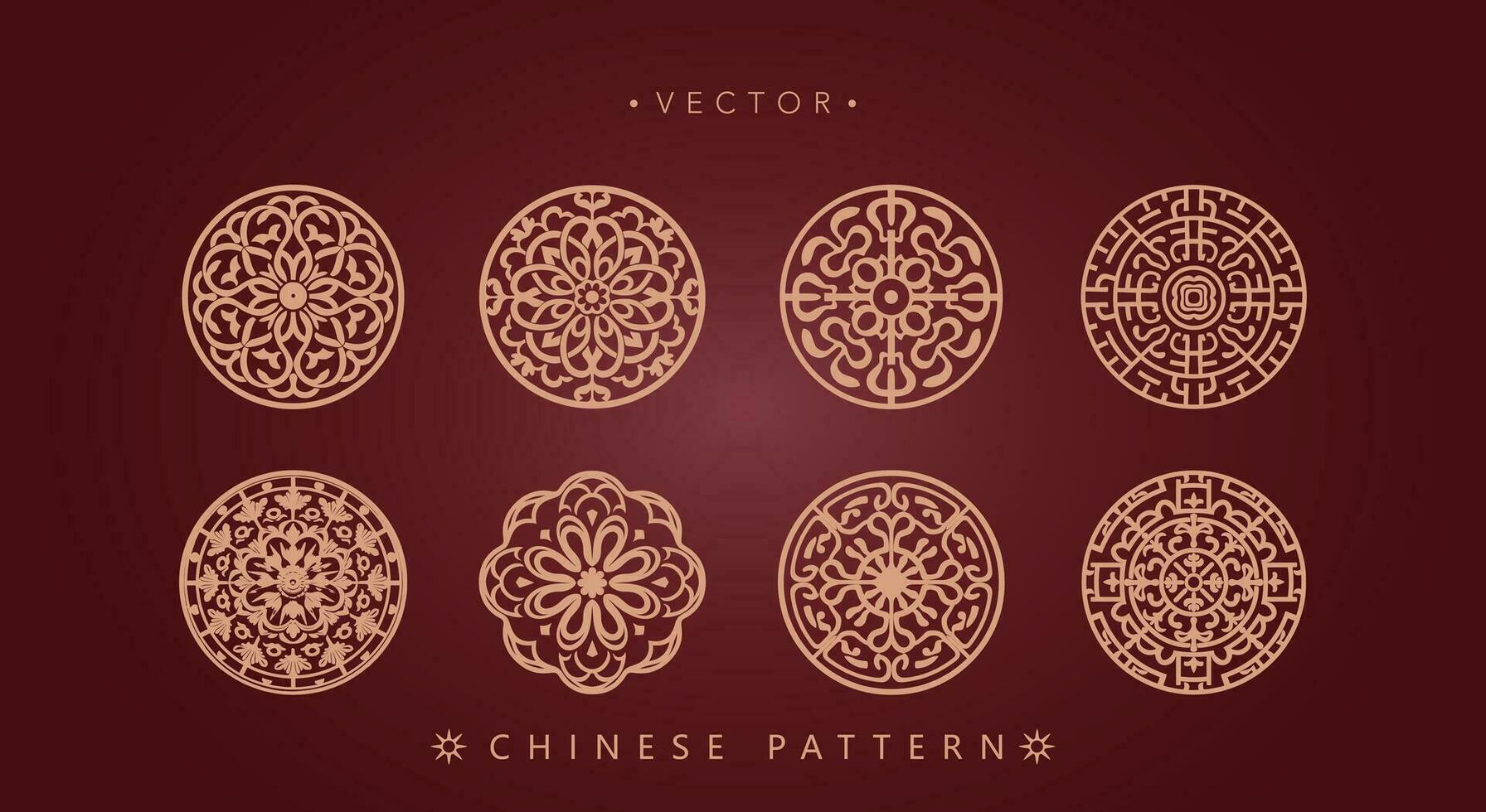 kinesisk traditionell dekorativ mönster vektor