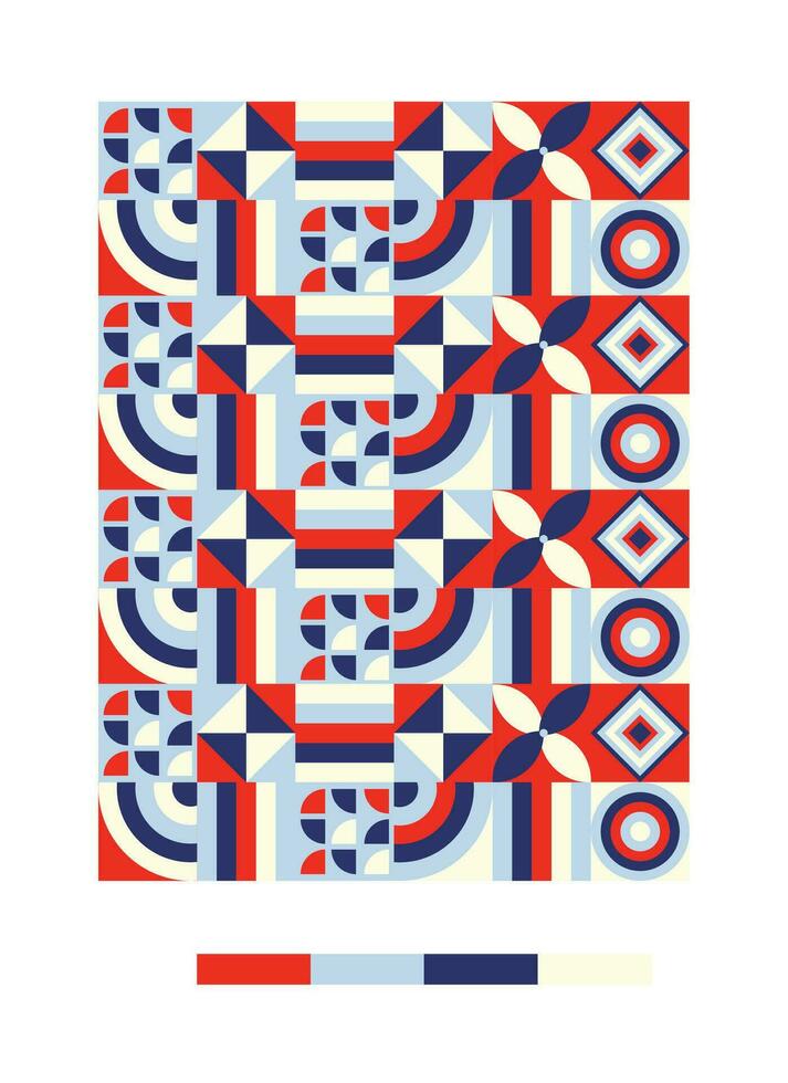ein bunt Muster mit geometrisch Formen und Farben vektor