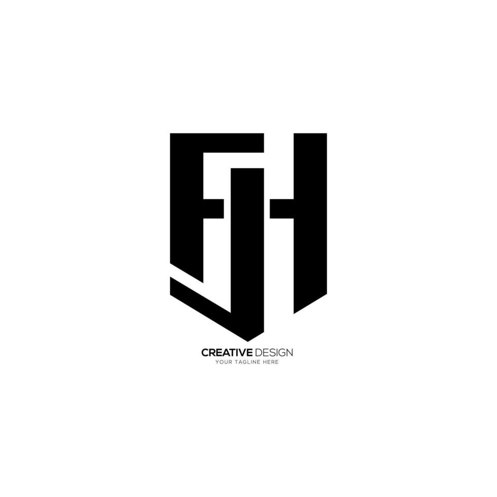 brev f j h eleganta typografi modern unik form abstrakt första monogram logotyp vektor