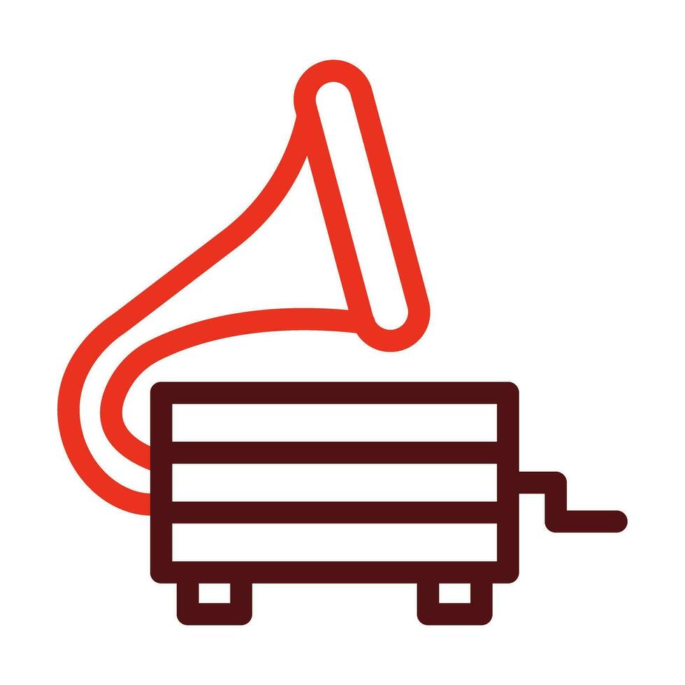 Grammophon Vektor dick Linie zwei Farbe Symbole zum persönlich und kommerziell verwenden.