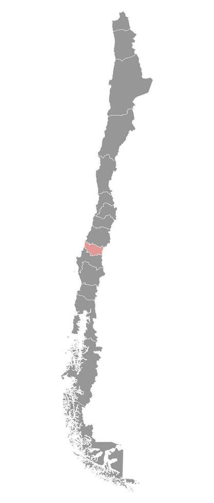 Nuble Region Karte, administrative Aufteilung von Chile. vektor